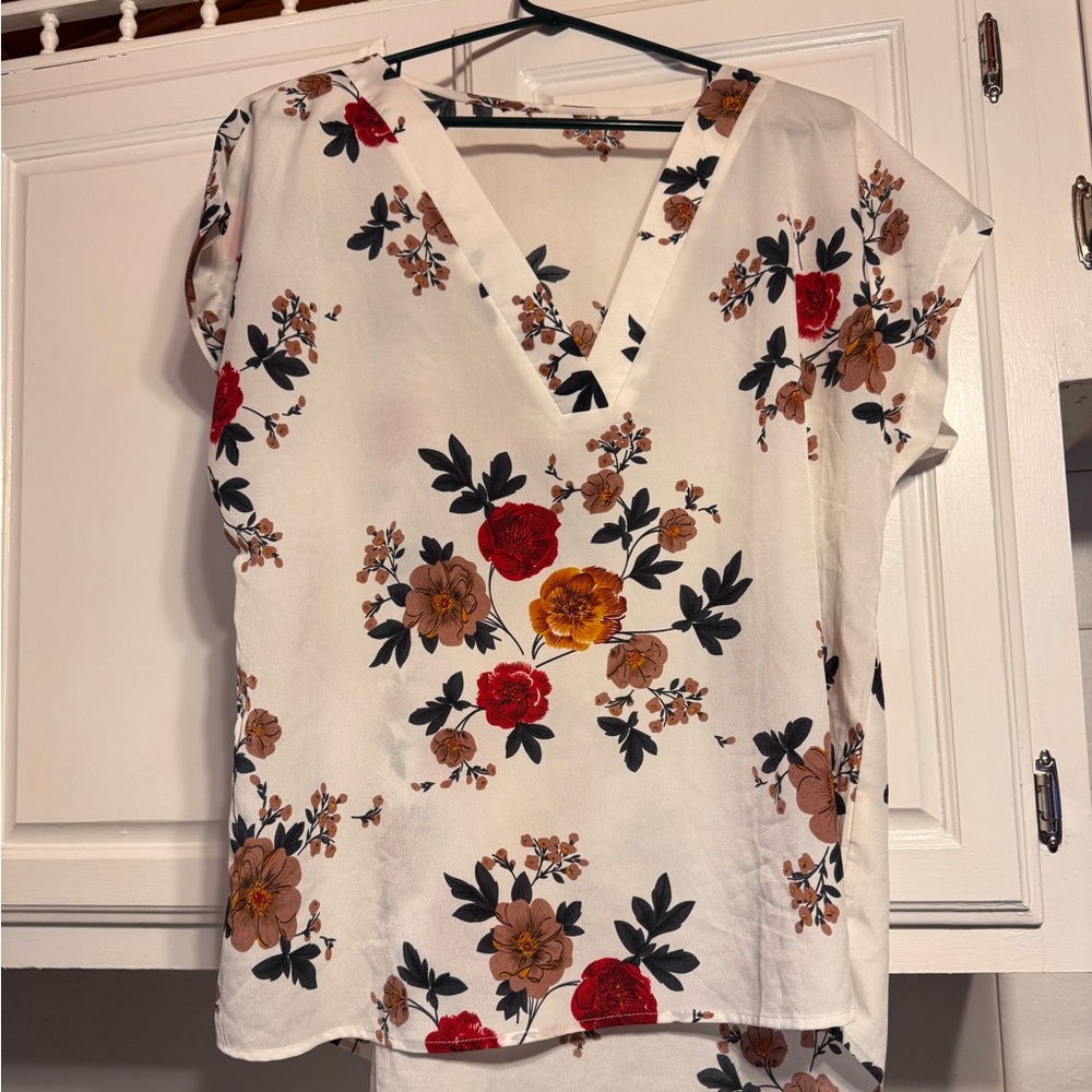 Floral V-Neck Women's Top